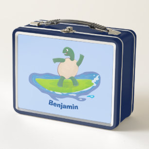 Lunch Box Drôle tortue vague de surf dessin animé