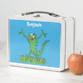 Lunch Box Drôle vert souriant animé lézard d'iguane (En situation)