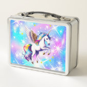 Lunch Box Éclat Unicorn rose et bleu Iridescente (Dos)