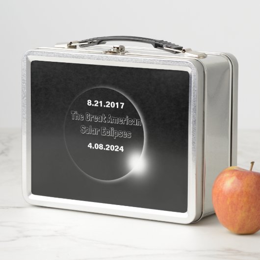 Lunch Box Éclipse solaire double date 2024 et 2017 (En situation)
