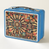 Lunch Box Eco-Friendly Bleu clair "Aztec Dream" Enfants Lunc (Dos)