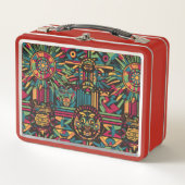 Lunch Box Eco-Friendly Red "Eclipsed Suns and Pyramids" Enfa (Devant)
