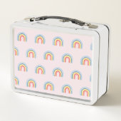 Lunch Box Ecole des enfants Cute Girl Pink Boho Rainbow (Dos)
