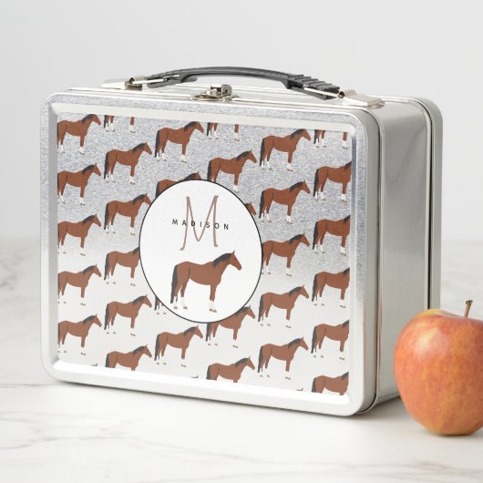 Lunch Box École monogramme de cheval (En situation)