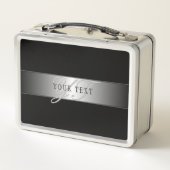 Lunch Box Écriture de monogramme élégante et modifiable | No (Dos)