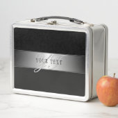 Lunch Box Écriture de monogramme élégante et modifiable | No (En situation)