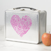 Lunch Box Écriture spirale coeur rose pour la Saint Valentin (En situation)