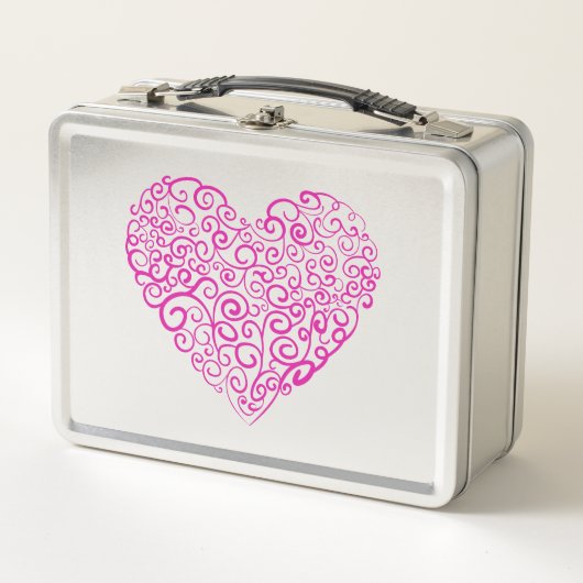 Lunch Box Écriture spirale coeur rose pour la Saint Valentin (Devant)