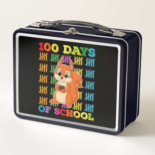Lunch Box Écureuil Enseignant 100 Jours D'école (Devant)