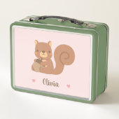 Lunch Box Écureuil mignon Avec Filles Acorn Personnalisé (Dos)