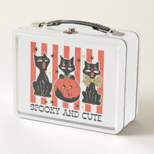 Lunch Box Éffrayant et mignon - Chat noir et Citrouille