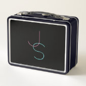 Lunch Box Élégant Éditable Deux Initiales D'Apparence Modern (Dos)
