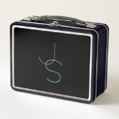 Lunch Box Élégant Éditable Deux Initiales D'Apparence Modern (Devant)