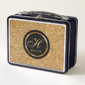Lunch Box Elégant fancy Gold Parties scintillant Effet Monog (Devant)