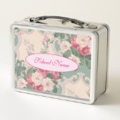 Lunch Box Élégant Floral Moderne Ajouter Votre Texte (Dos)
