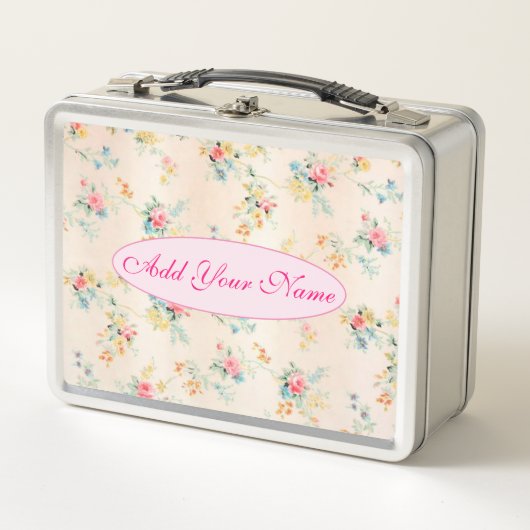 Lunch Box Élégant Floral Moderne Ajouter Votre Texte (Devant)