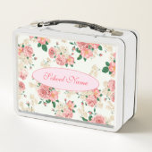 Lunch Box Élégant Floral Moderne Ajouter Votre Texte (Dos)