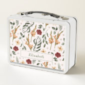 Lunch Box Elégant Floral Moderne Personnalisé (Dos)