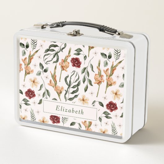 Lunch Box Elégant Floral Moderne Personnalisé (Devant)