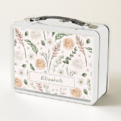 Lunch Box Elégant Floral Moderne Personnalisé (Dos)