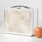 Lunch Box Elegant Gold White Leopard Cheetah Animal Print (En situation)