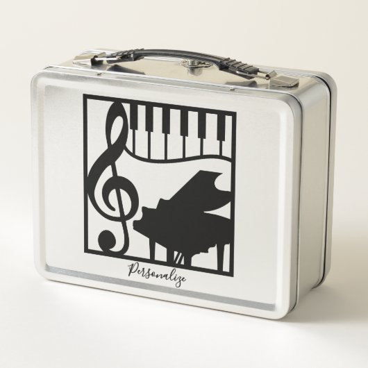 Lunch Box Elegant Music Piano Keyboard Clef Note Stylish (Dos)