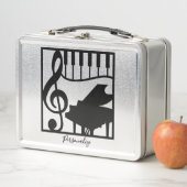 Lunch Box Elegant Music Piano Keyboard Clef Note Stylish (En situation)