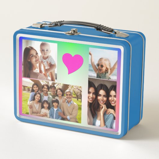 Lunch Box Élégant Personnalisé 10-Photo Rose Purple Hearts R (Devant)