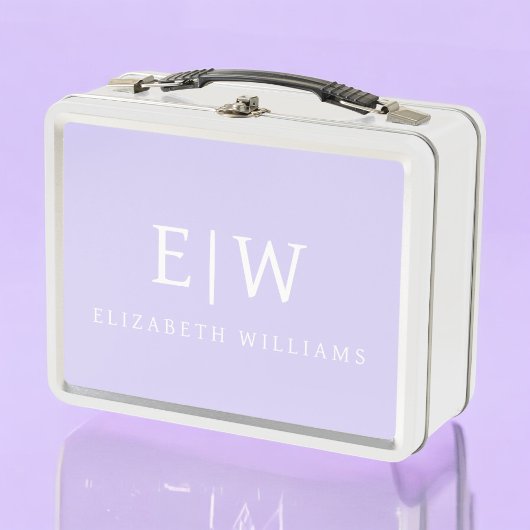 Lunch Box Élégant professionnel simple Monogramme minimalist