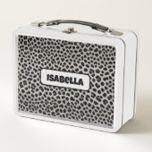 Lunch Box Elégante collection tendance Leopard blanc de luxe (Devant)