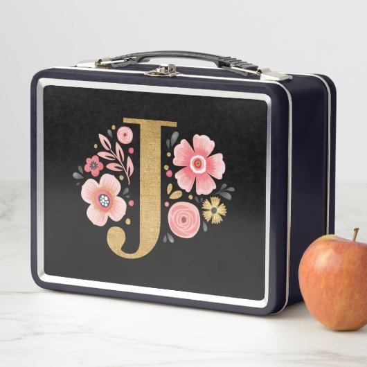 Lunch Box Élégante Fille rose florale (En situation)