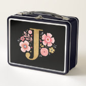 Lunch Box Élégante Fille rose florale (Devant)