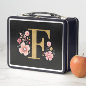 Lunch Box Élégante Fille rose florale (En situation)