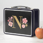 Lunch Box Élégante Fille rose florale (En situation)