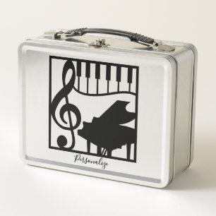 Lunch Box Élégante Musique Piano Clé de Sol Note Élégante