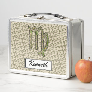 Lunch Box Élément du symbole Virgo Zodiac par Kenneth Yoncic