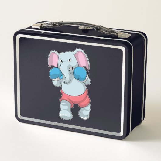 Lunch Box Eléphant à la boxe avec gants de boxe (Dos)