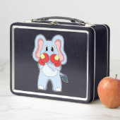 Lunch Box Eléphant à la boxe avec gants de boxe (En situation)