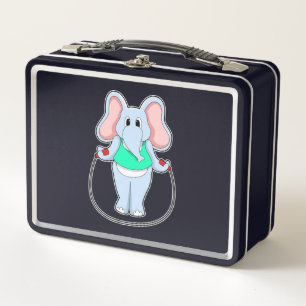 Lunch Box Eléphant à la condition physique avec corde de sau