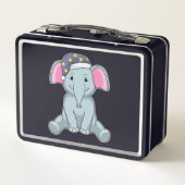 Lunch Box Eléphant au coucher avec casquette de nuit (Dos)