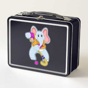 Lunch Box Elephant au hockey avec chauve-souris de hockey