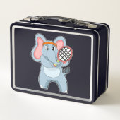 Lunch Box Elephant au Tennis avec raquette de tennis (Dos)