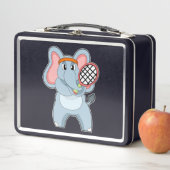 Lunch Box Elephant au Tennis avec raquette de tennis (En situation)