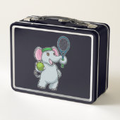 Lunch Box Elephant au Tennis avec raquette de tennis (Dos)