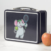 Lunch Box Elephant au Tennis avec raquette de tennis (En situation)