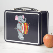 Lunch Box Elephant comme musicien avec tambour (En situation)