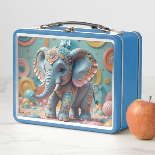 Lunch Box Eléphant décoré (En situation)