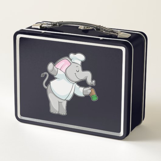 Lunch Box Elephant en chef avec shaker de sel (Dos)