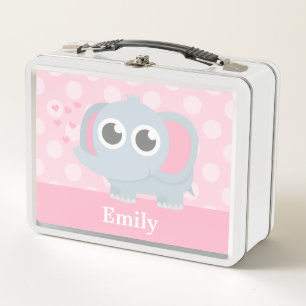 Lunch Box Éléphant Mignon Soufflant des Cœurs Avec sa Trompe