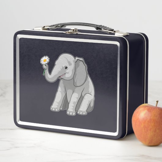 Lunch Box Elephant with Flower (En situation)